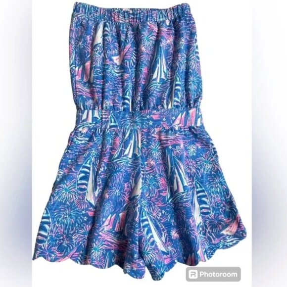 Lilly Pulitzer Jace Romper Its a Sailabration size Large - Picture 3 of 6